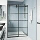 preview thumbnail 10 of 36, VIGO Elan Adjustable Sliding Shower Door in Matte Black 3L x 68W x 74H - Black