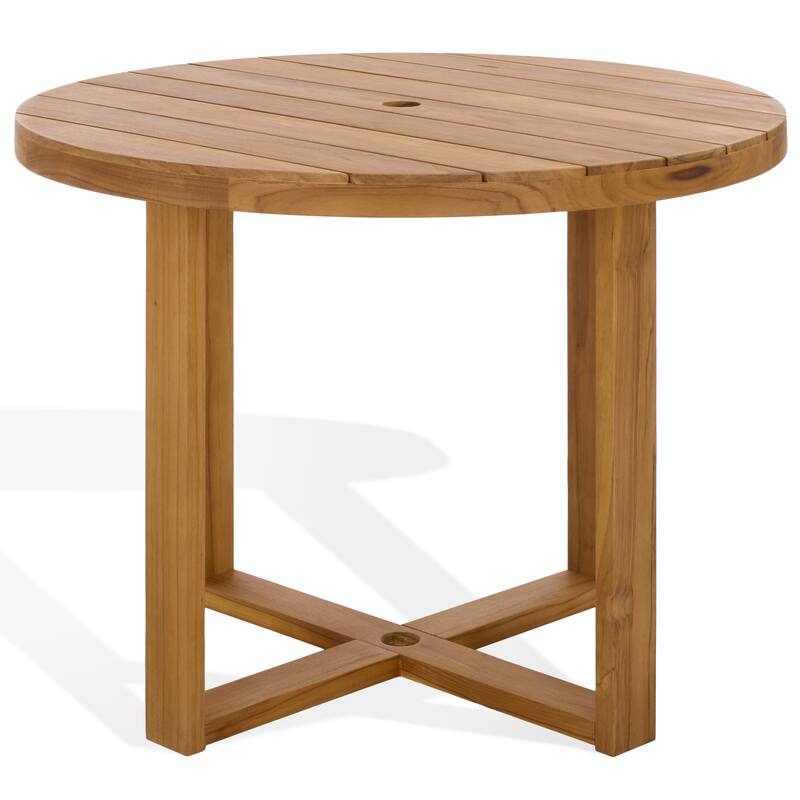 SAFAVIEH Couture Mayaguana Round Teak Dining Table - 39"W x 39"D x 30"H