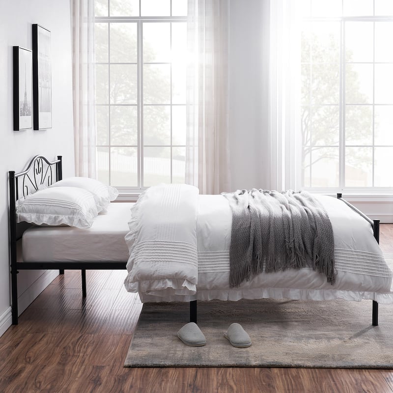 Victoria Metal Platform Bed Frames with Headboard
