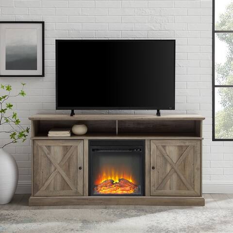 Middlebrook 60-inch Barn Door Fireplace TV Stand