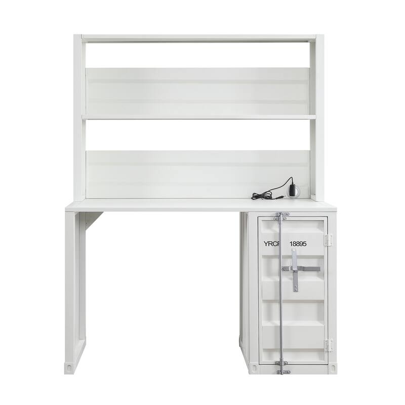 Versatile Wooden Writing Desk with Stylish Metal Base and Drawer Storage
