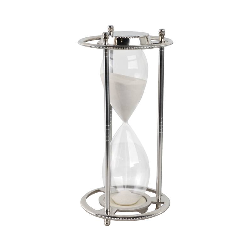 Metal Aluminum Hourglass Decorative Object Modern Contemporary Display - 5" x 5" x 11"