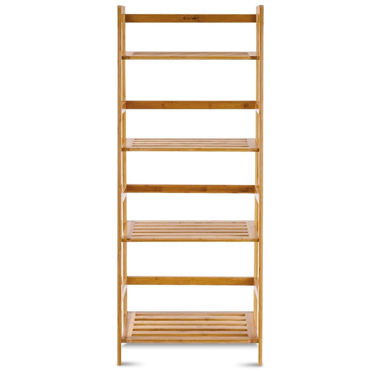 Multifunctional 4 Shelf Bamboo Bookcase Ladder Plant Flower Stand Rack Storage
