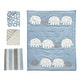preview thumbnail 2 of 6, Lambs & Ivy Signature Elephant Tales Blue/Gray/White Stripe 4-Piece Nursery Baby Crib Bedding Set