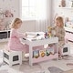 preview thumbnail 27 of 31, Costway Wooden Kids Table and Chairs Set with Double-sided Tabletop,