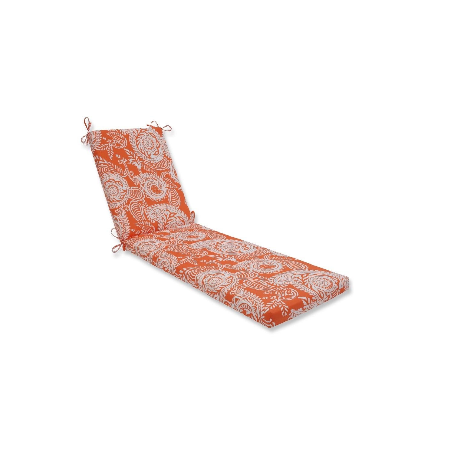 Orange chaise lounge top cushions
