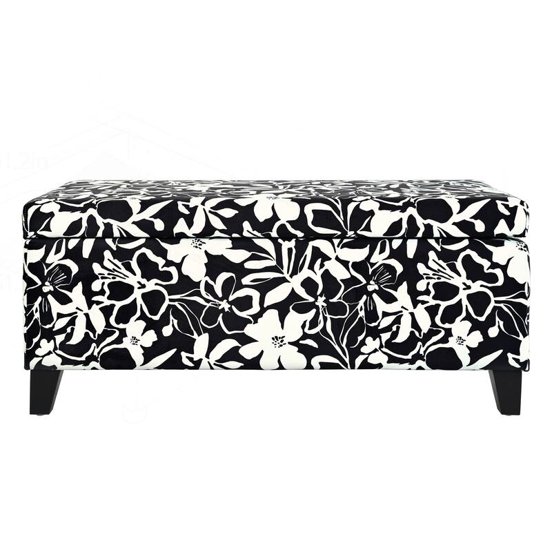 Versatile Floral Patterned Ottoman for Home with Hidden Compartment