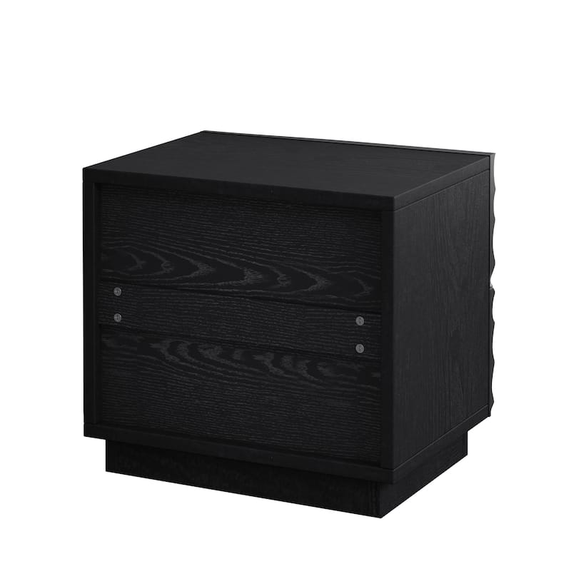 Mid-Century Modern Woodern Nightstand with Storage Drawers