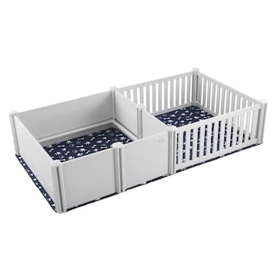 Dog Whelping Box, Dual Zone Whelping Box for Dogs and Puppies, Whelping Pen for Puppies, Dog Birthing Box with Rails