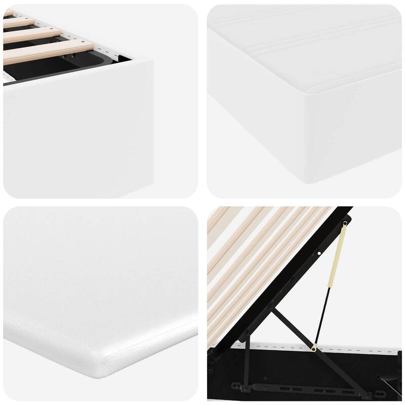 vidaXL Storage Bed with Mattress in Faux Leather