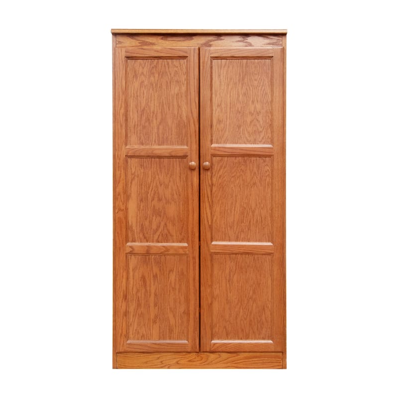 Concepts in Wood Armoire Wardrobe Closet, 5 ft Tall - Oak