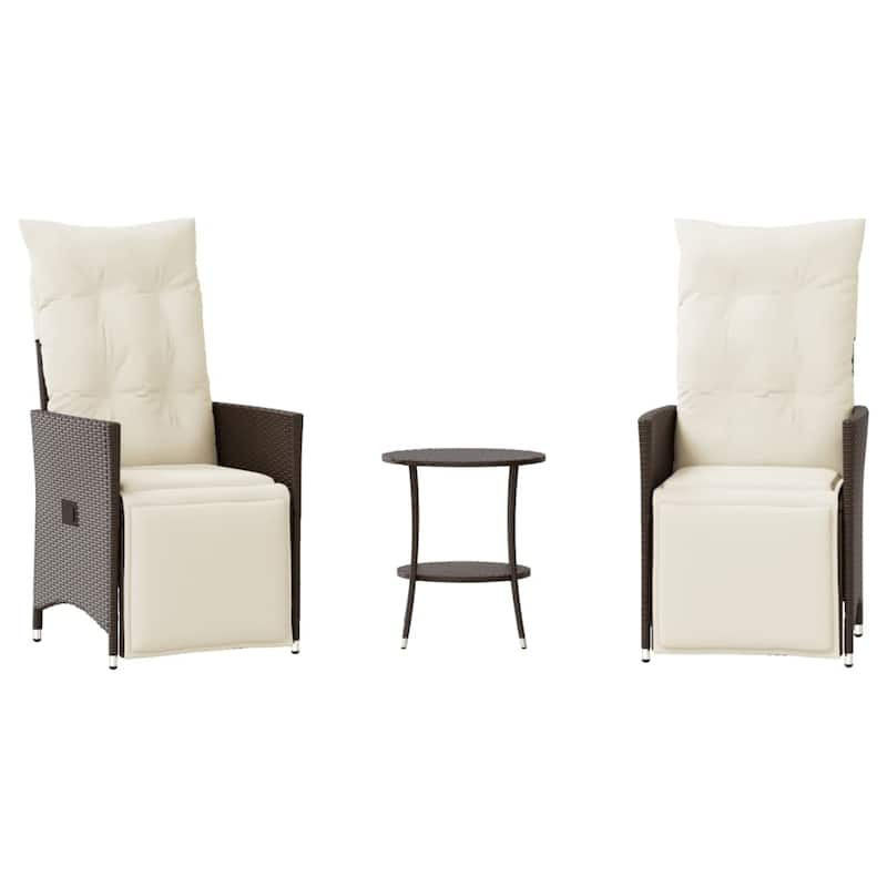 vidaXL Bistro Set Beige/Black/Brown/Grey - 23.2 x 22.0 x 36.2