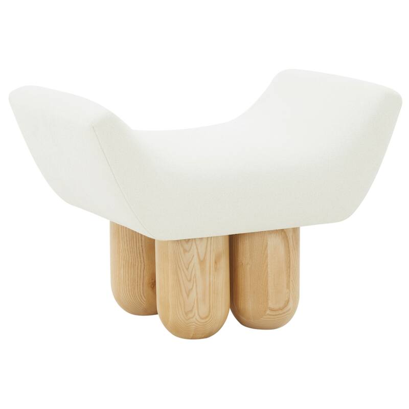 SAFAVIEH Couture Peshah Upholstered Ottoman (Fully Assembled)