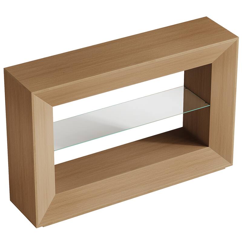 55-Inch Farmhouse Console Table 3-Tier Sofa Table for Entryway
