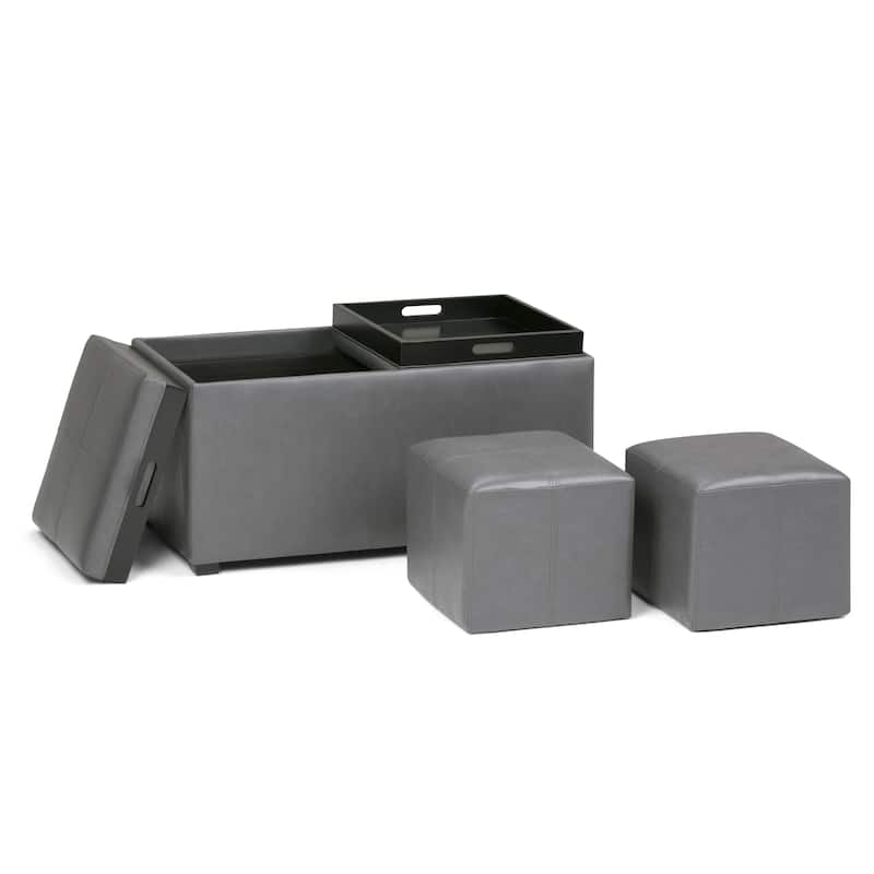 WYNDENHALL Franklin Upholstered 3-piece Ottoman Set