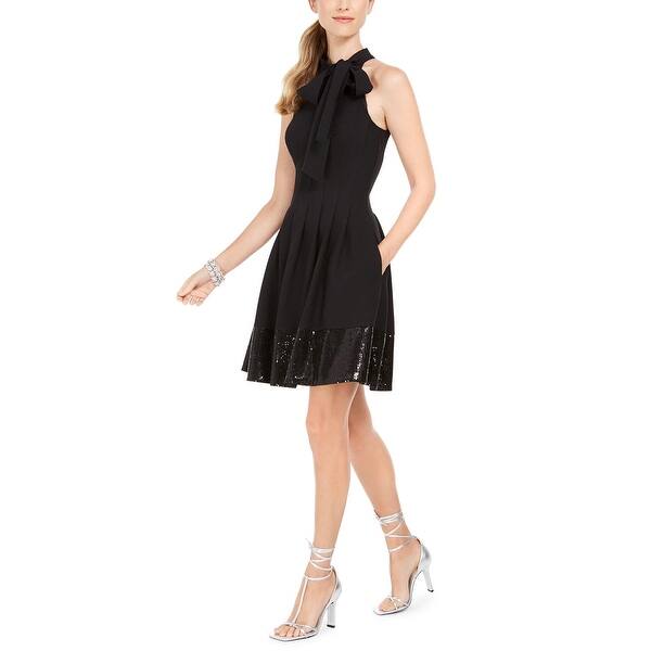 green emerald velvet dress Vince Camuto Black Laser-Cut Fit and Flare Cocktail Dress  SilkRoll