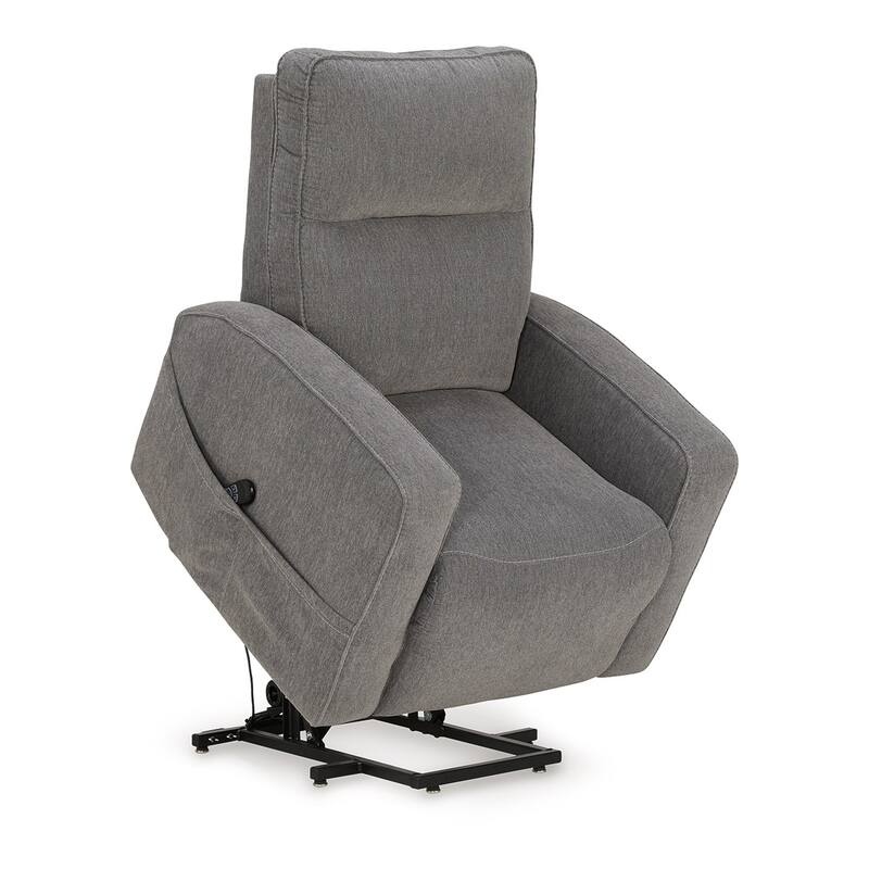 Lawson Power Lift Recliner Chair, Gray Polyester, Soft Foam Cushioned