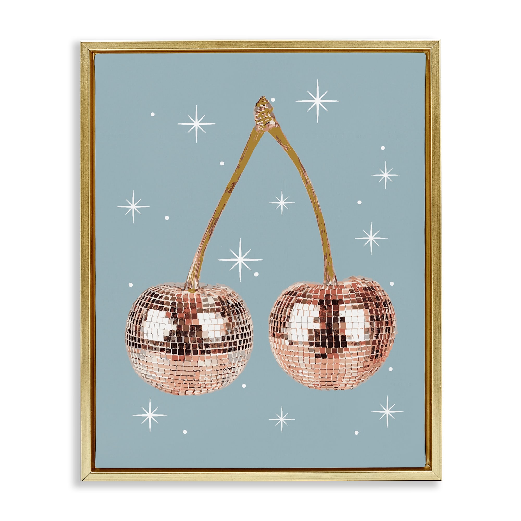 Stupell Luminous Glam Cherries Framed Floater Canvas Wall Art Design By Lil' Rue