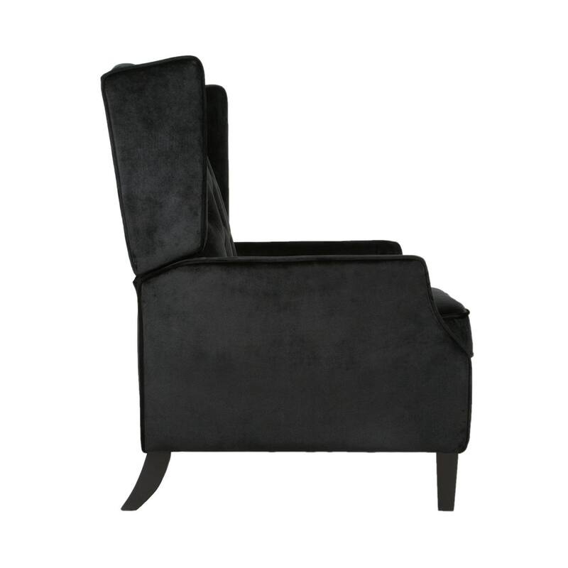 Modern Fabric Recliner with Wingback Design and Tufted Upholstery by Christopher Knight Home