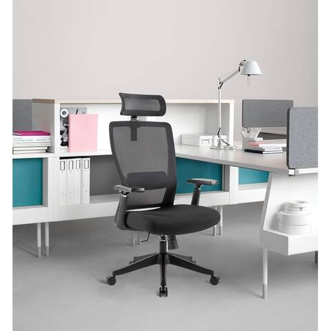 High Back Office Chair with Headrest and lumbar support