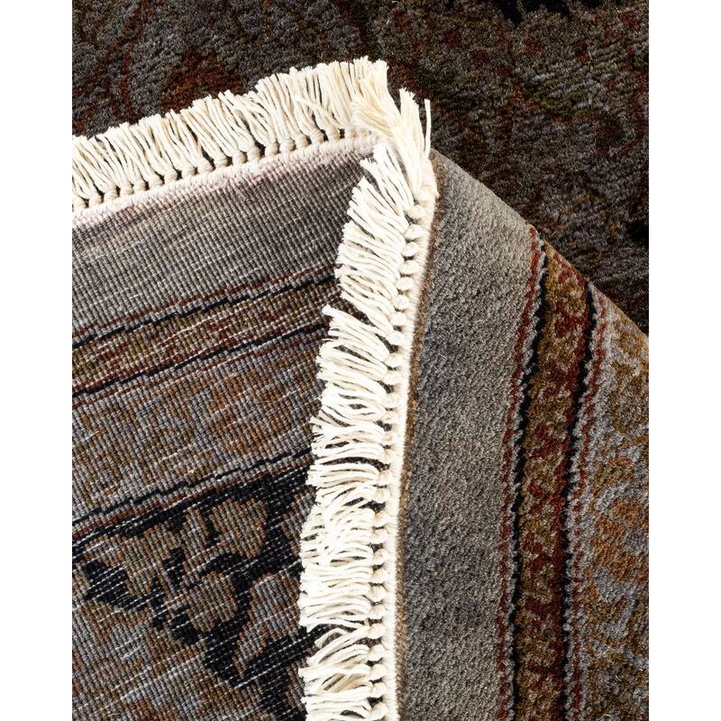 Overton Hand Knotted Wool Vintage Inspired Modern Contemporary Overdyed Gray Round Area Rug - 7' 1" x 7' 1"