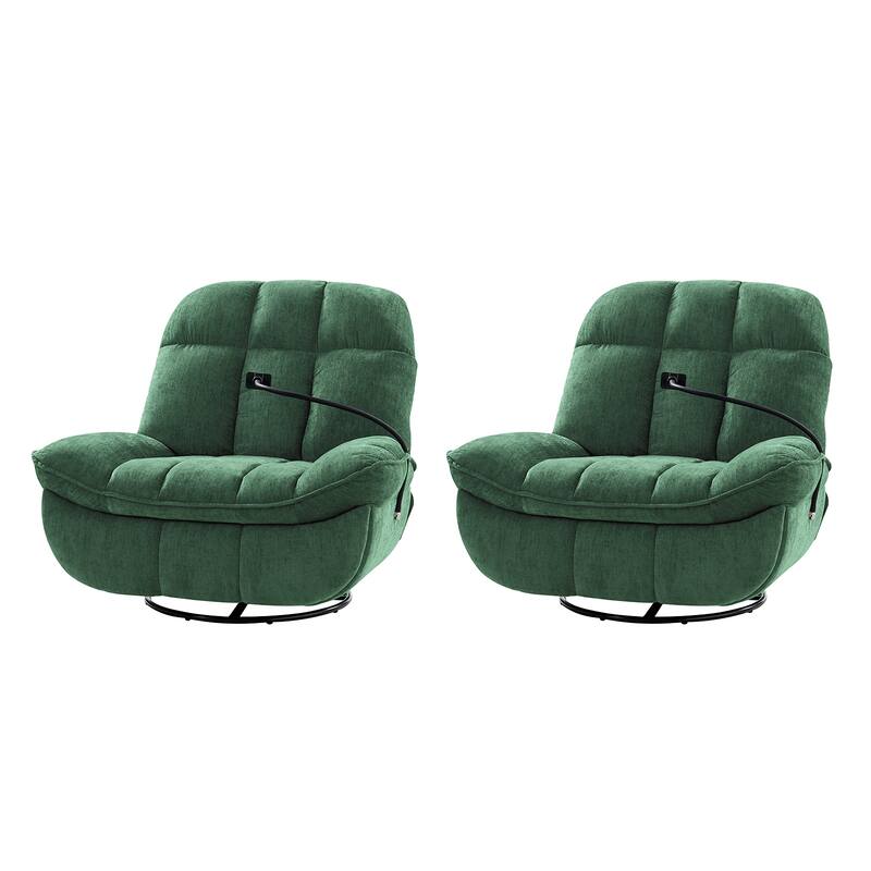 Alina Modern Manual Recliner with A Phone Holder(Set of 2) by HULALA HOME