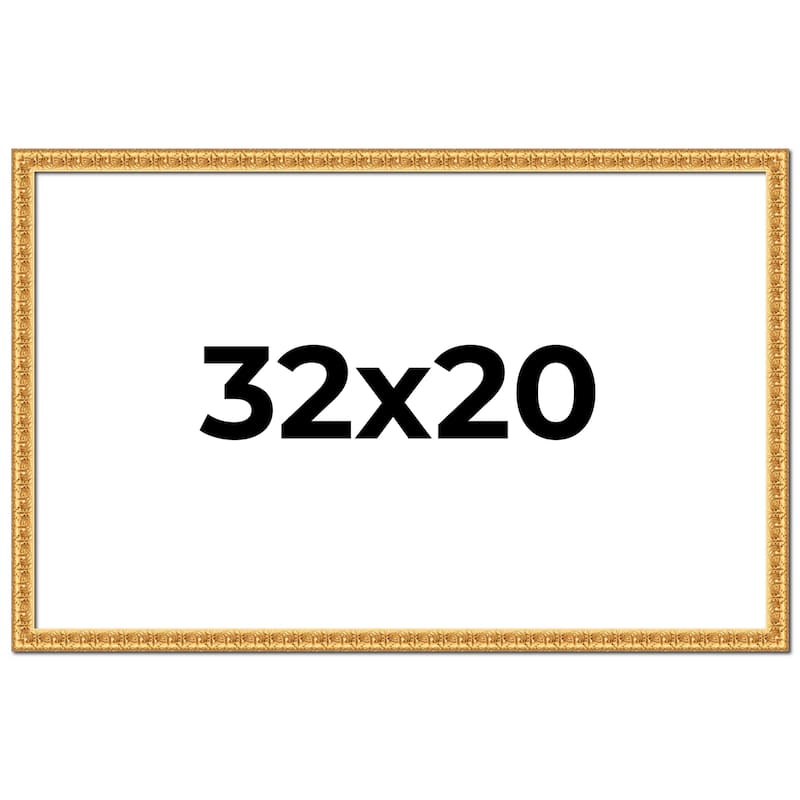 32x20 Frame Gold Real Wood Picture Frame Width 1 inches | Interior