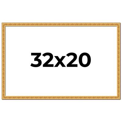 32x20 Frame Gold Real Wood Picture Frame Width 1 inches | Interior