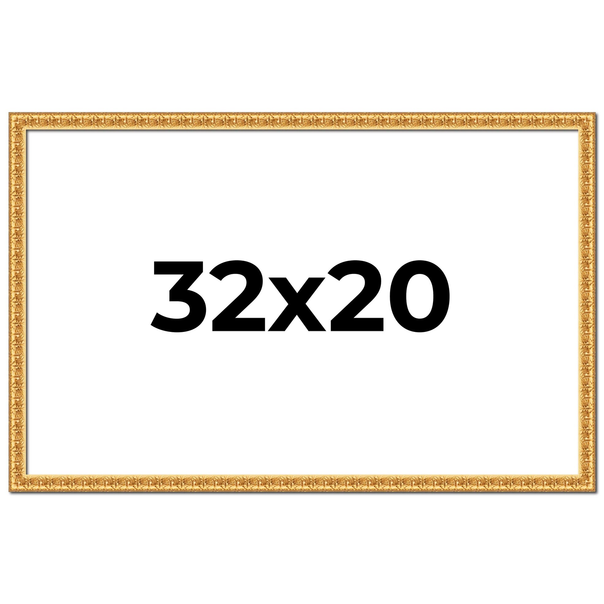 32x20 Frame Gold Real Wood Picture Frame Width 1 inches | Interior