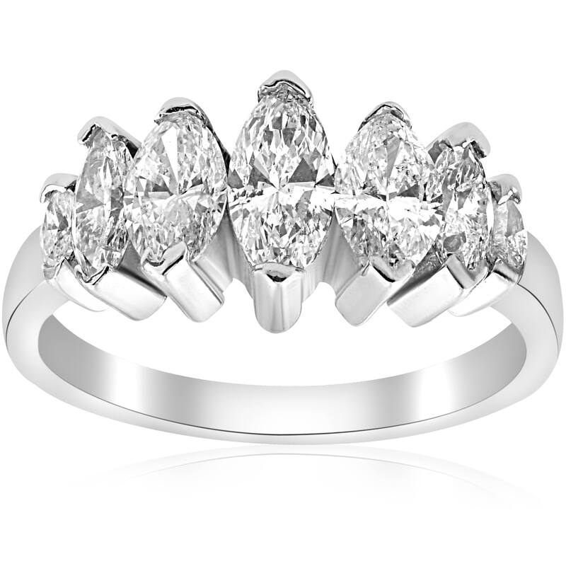 1 7/8ct Huge Marquise Real Diamond Anniversary Ring