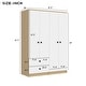 preview thumbnail 4 of 10, Wooden Bedroom Wardrobe with Hanging Rods & Drawers, 4-Door Armoire Closet Storage Cabinet for Home Organization, White+Natural