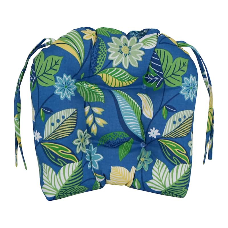 16-inch Rounded Back Tufted Indoor/Outdoor Chair Cushions (Set of 4) - 16"