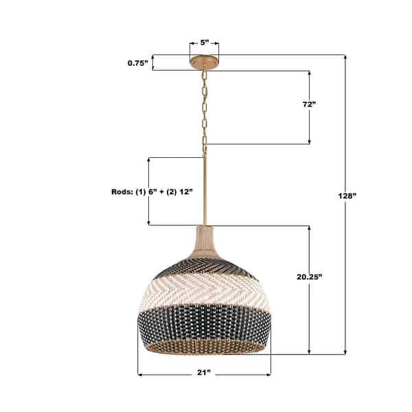 Crystorama Lighting Group ZAN-9005 Zanzibar 5 Light 21" Wide Pendant