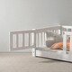 preview thumbnail 32 of 33, Twin Size Floor Bed with Fence and Door, Rubber Wood Frame with Safety Guardrails