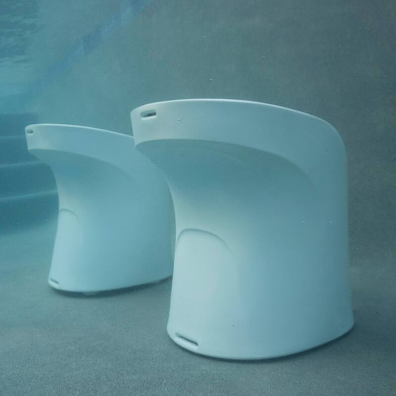 Ledge Lounger In Pool Barstools, Outdoor Patio, 22" Height - Set of 2
