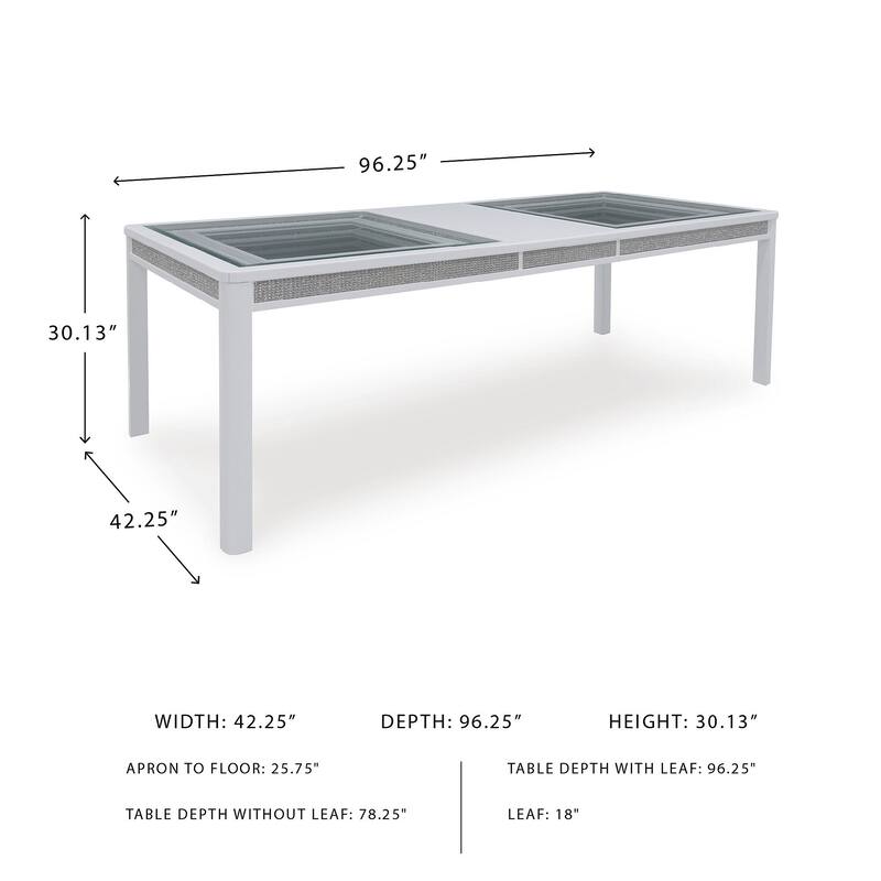 Signature Design by Ashley Chalanna White/Green Rectangular Dining Extension Table - 42"W x 96"D x 30"H