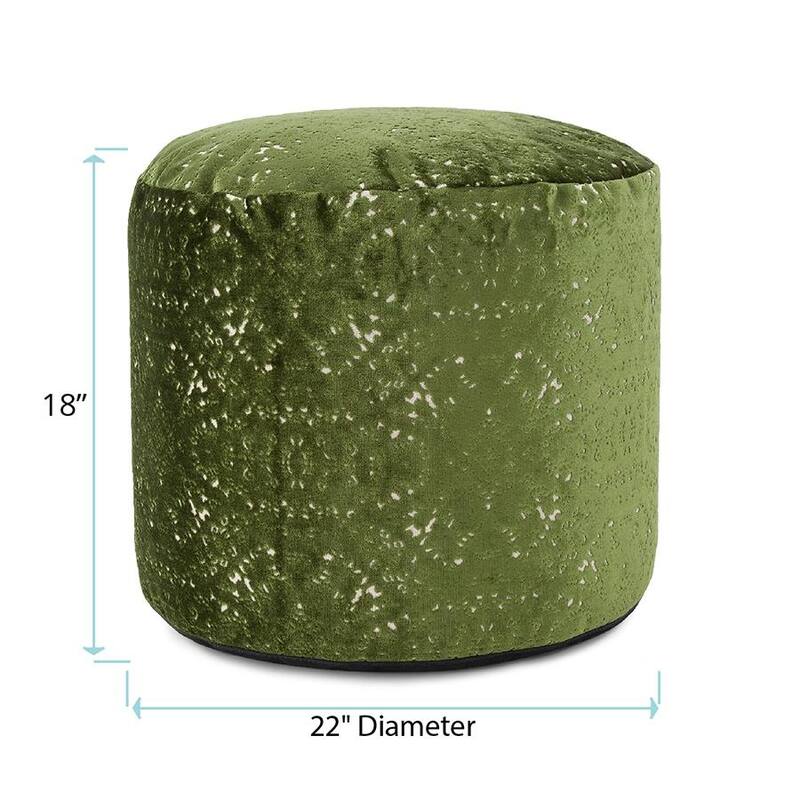 Allan Andrews Round Tall Pouf Pasini Emerald