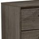 2 Drawer Wooden Frame Nightstand with Straight Legs, Gray and Brown