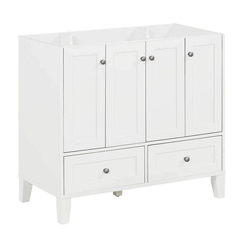 36'' Bathroom Vanity with Sink Set, Solid Wood Frame Bathroom Storage Cabinet, Freestanding Vanity Set