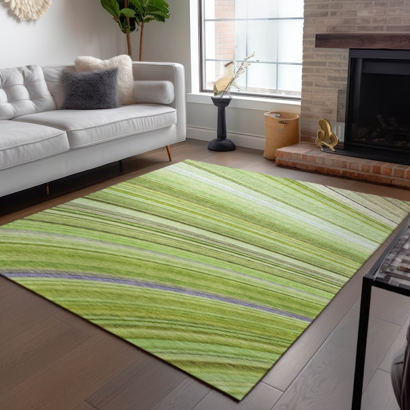 Machine Washable Indoor/ Outdoor Chantille Modern Burst Rug
