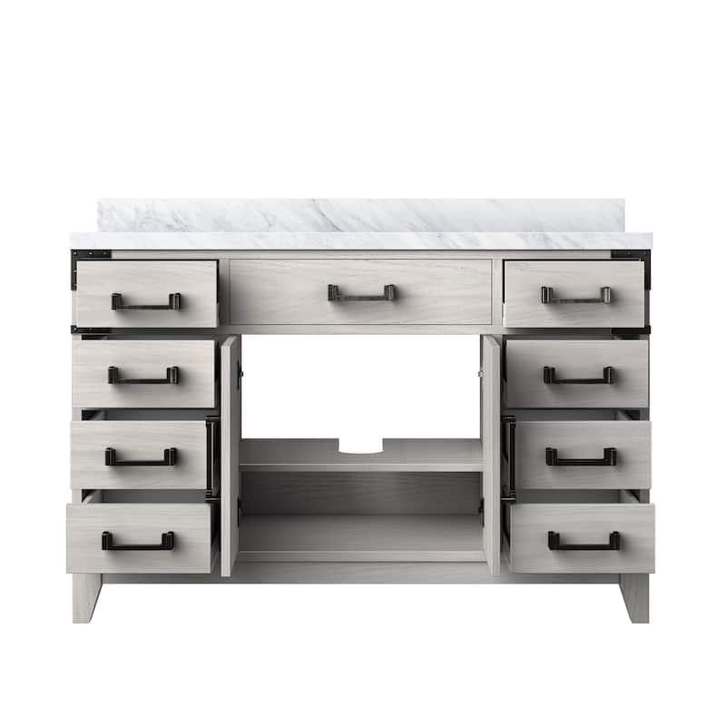 Laurel Bath Vanity with Carrara Marble Top and Sink