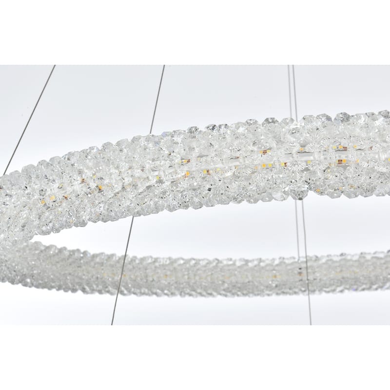 Elegant Lighting 3800G32 Bowen 32" Wide LED Crystal Ring Chandelier -