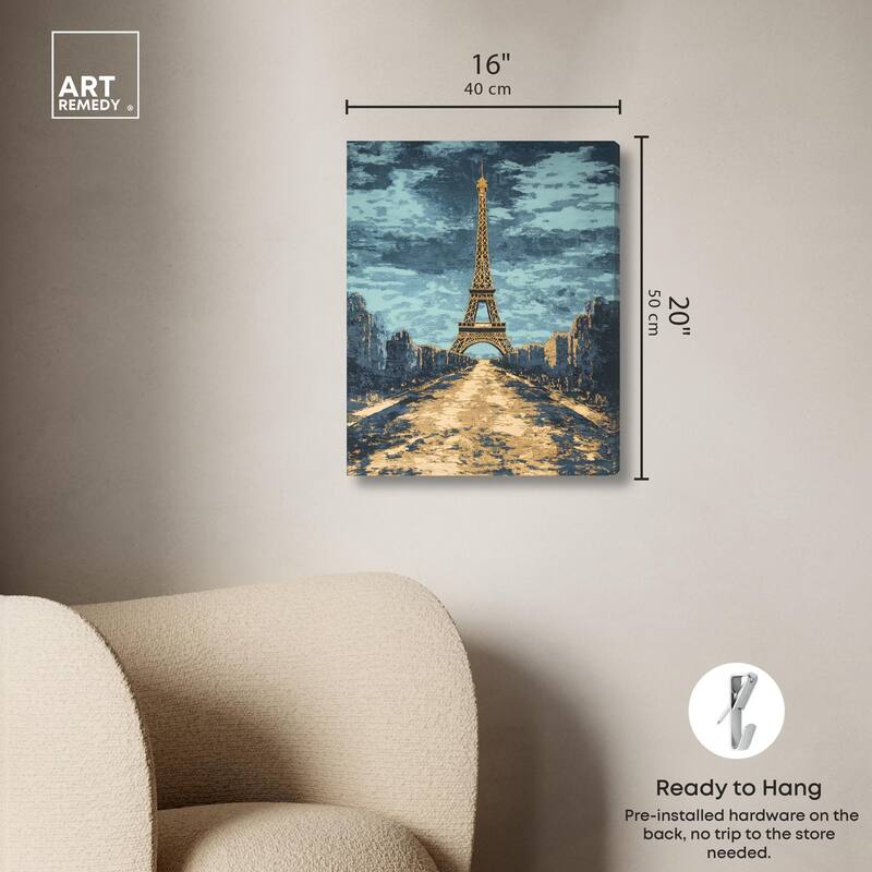 Textured Paris Embroidery Canvas by Art Remedy, Gallery Wrapped