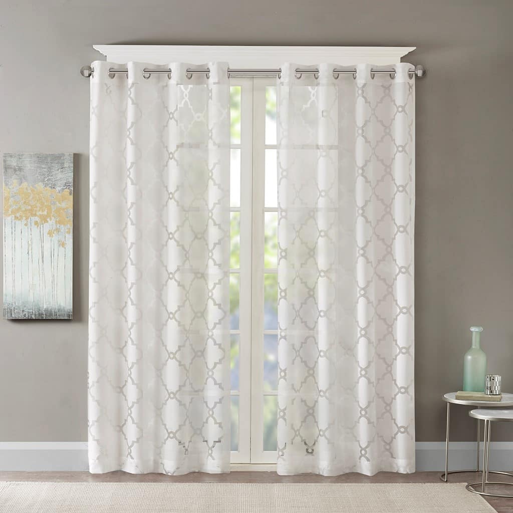 Fretwork Burnout Sheer Curtain Panel