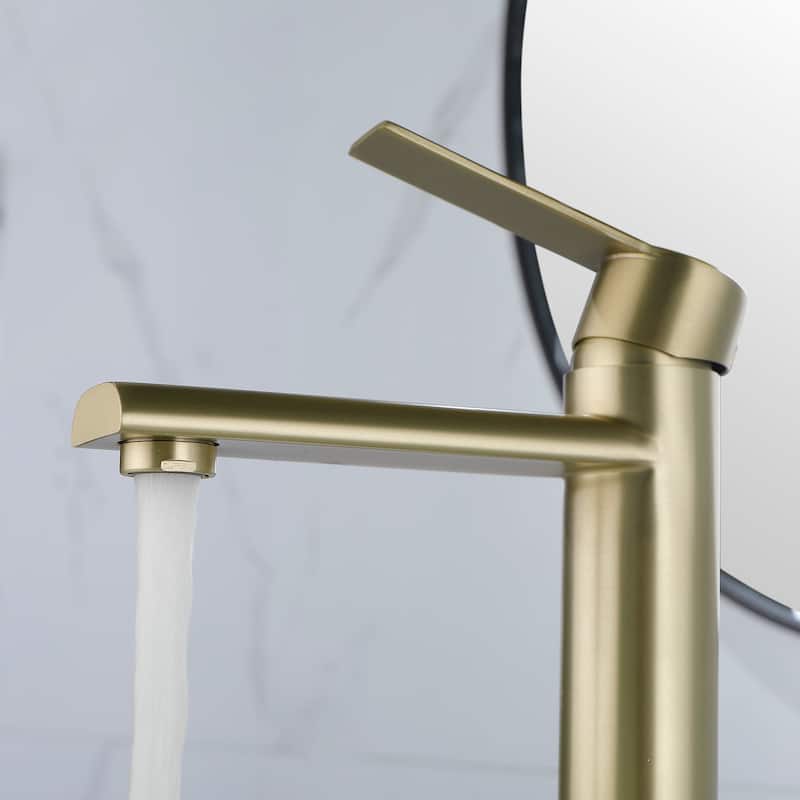 Single Handle Single Hole Bathroom Faucet - 6"12"