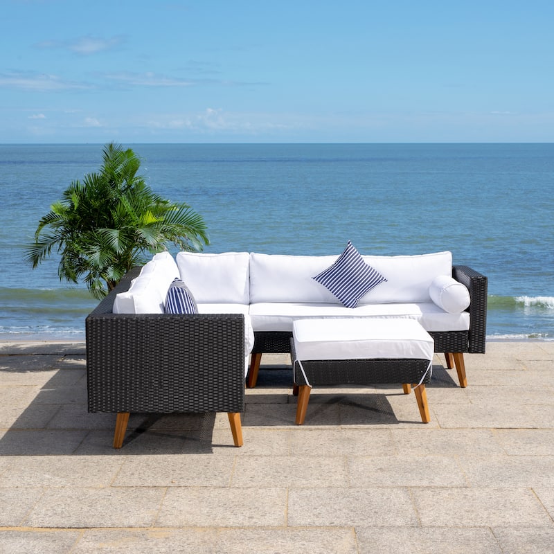 SAFAVIEH Outdoor Ulyana Outdoor Sectional Set - 54W x 26D x 28H