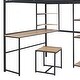 preview thumbnail 13 of 28, Full Loft Metal Bed with Desk Stool, Shelves and Cabinet Underneath