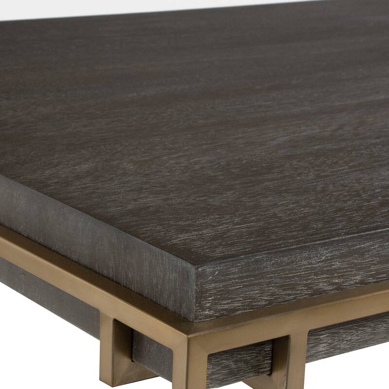 Rectangular Top Framed Coffee Accent Table - 48" - Brown and Gray
