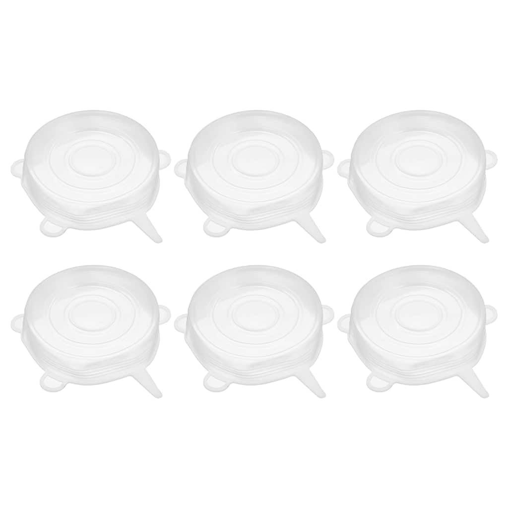 Silicone Stretch Lids, 6Pcs 3.74" Round Container Lid for Food Cover - White