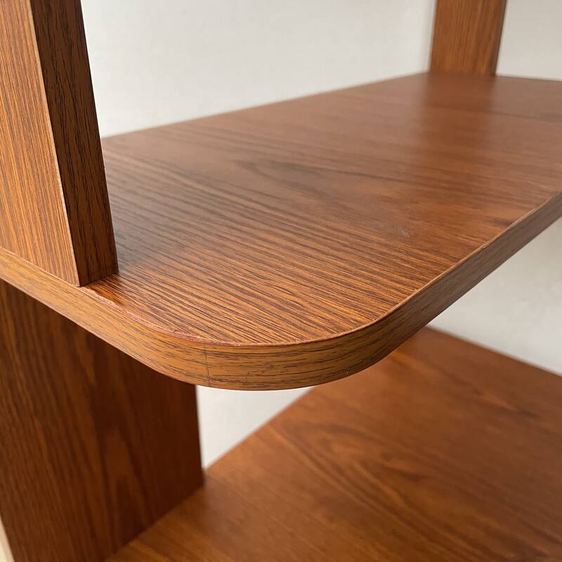 Anmytek 6 Tier L-Shaped Corner Bookshelf Storage Display Shelf Dark Oak